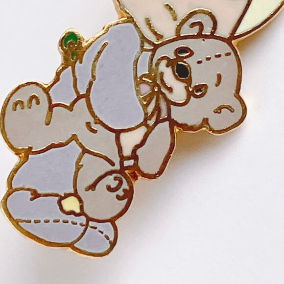 VTG Precious Moments Enamel Lapel Pin 80s Storybook Child Boy Teddy Bear Brooch - Picture 4 of 10